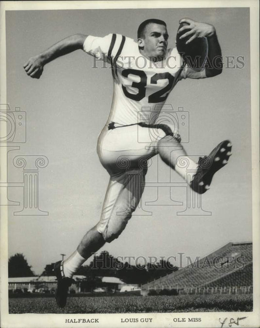 1967 Press Photo Ole Miss Halfback Louis Guy in Midair - noo27841- Historic Images