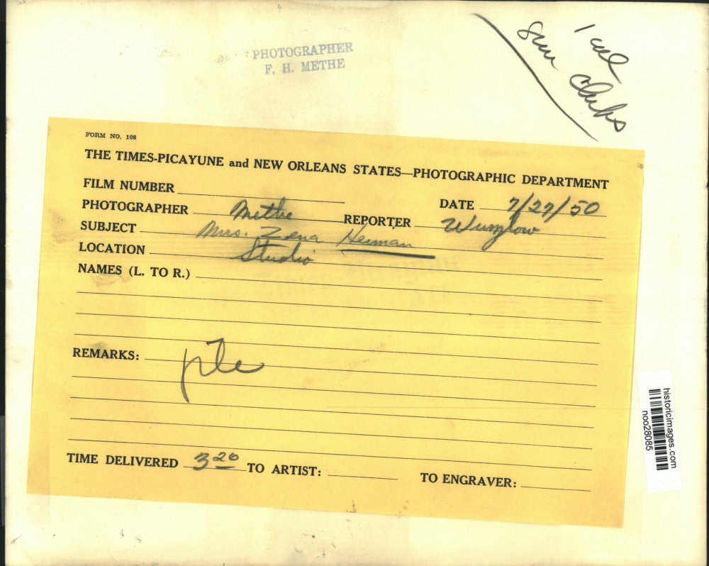 1950 Press Photo Mrs. Zelna Heiman - noo28085