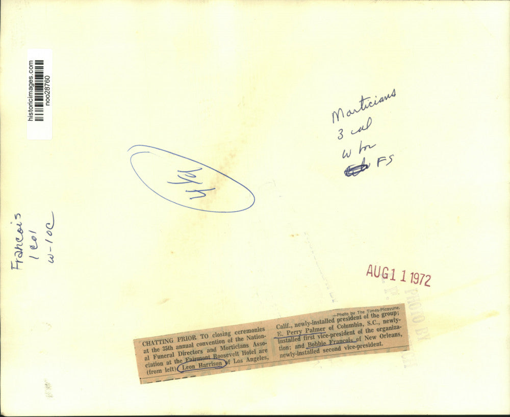 1972 Press Photo National Funeral Directors & Morticians Association Convention