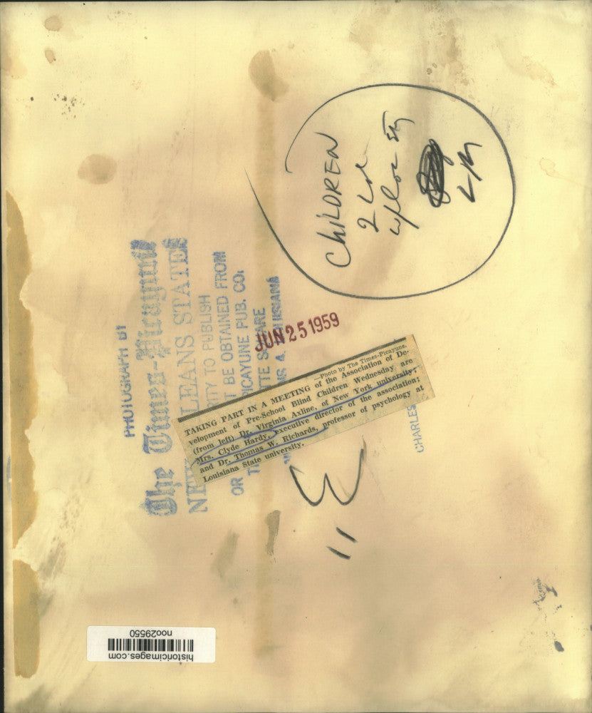 1959 Press Photo Association of Development of Pre-School Blind Children Meeting