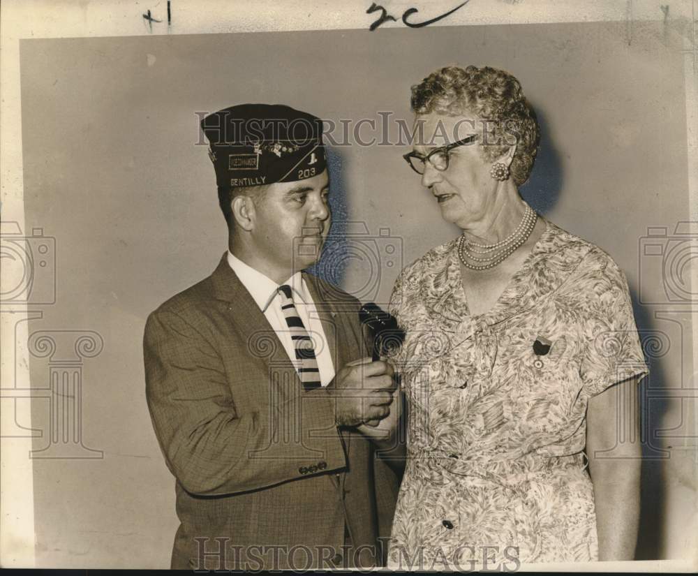 1961 Press Photo Commander & President of American Legion and Auxiliary