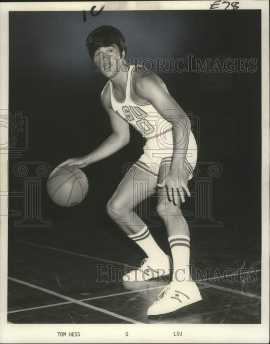 1972 Press Photo Tom Hess, Louisiana State University basketball guard