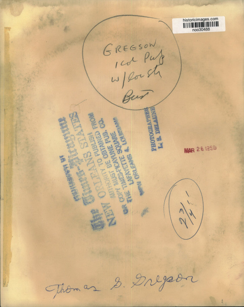 1959 Press Photo Thomas G. Gregson - noo30488
