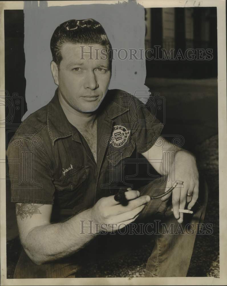 1956 Press Photo Jack Holland involved with Beatrice Adams, Max Jernigan case