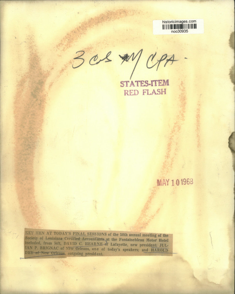 1968 Press Photo David C. Hearne and members of Louisiana Certified Accountants