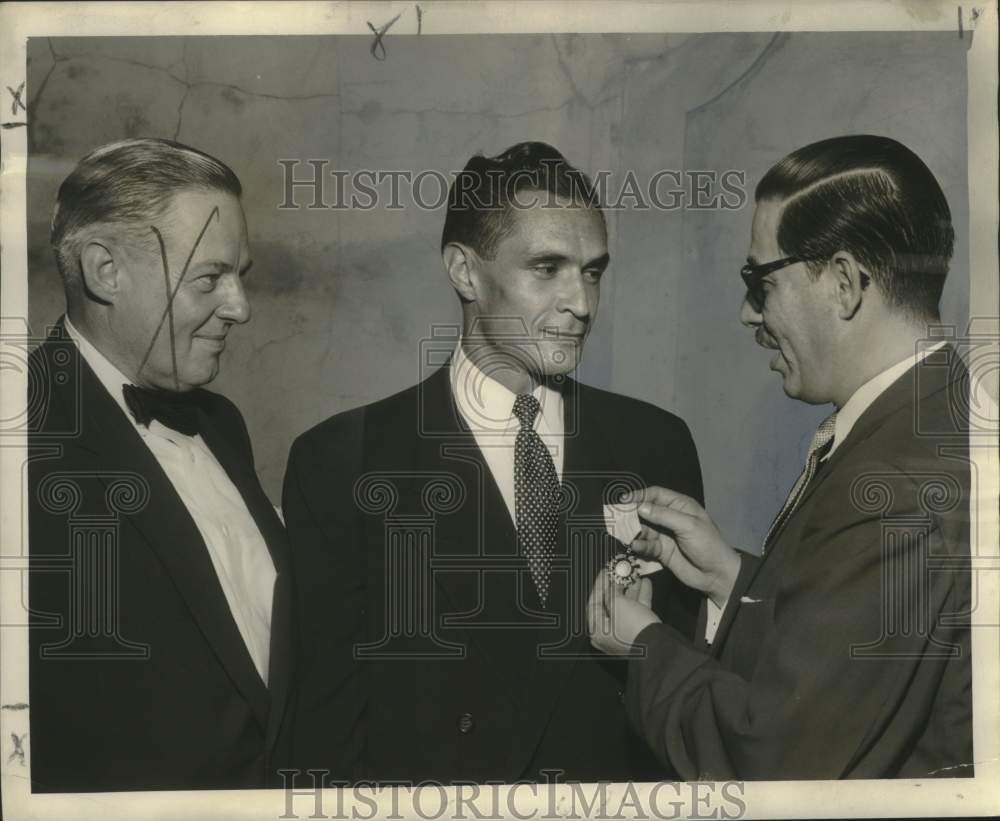 1955 Press Photo Rafael Goyeneche receives National Order of Merit of Ecuador