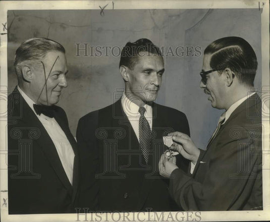 1955 Press Photo Rafael Goyeneche receives National Order of Merit of Ecuador