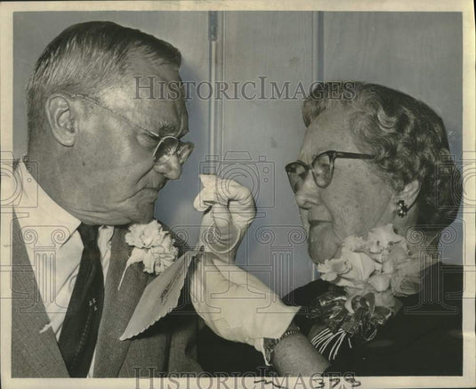 1963 Press Photo Mr. & Mrs. William Hanning Celebrate 50th Wedding Anniversary