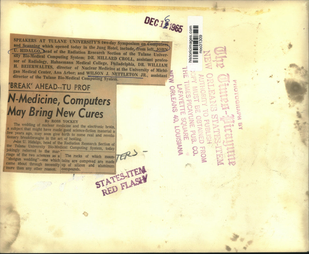 1965 Press Photo Symposium on Computers and Scanning of the Tulane University