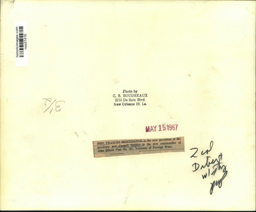 1967 Press Photo Frances Skiffington & Connell Hughes, Veterans of Foreign Wars