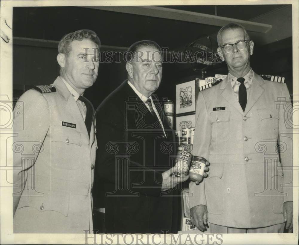 1969 Press Photo officials from Maine aboard "State of Maine" training ship