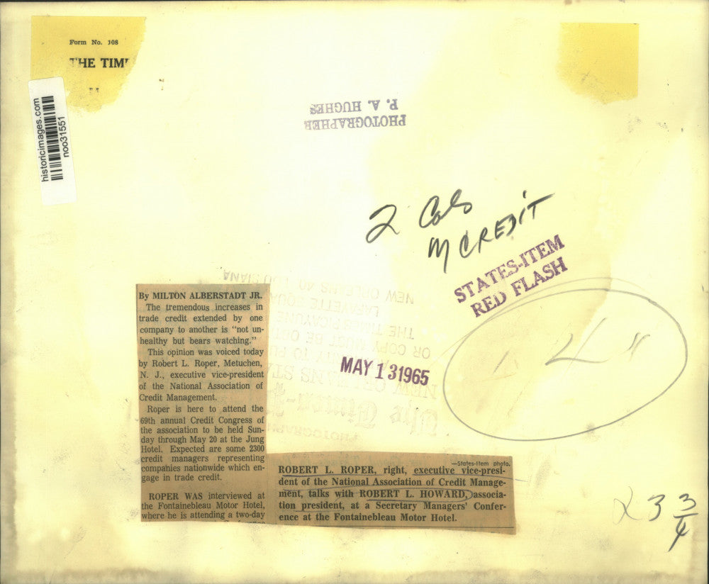 1965 Press Photo Robert Roper & Robert L. Howard- Secretary Manager's Conference