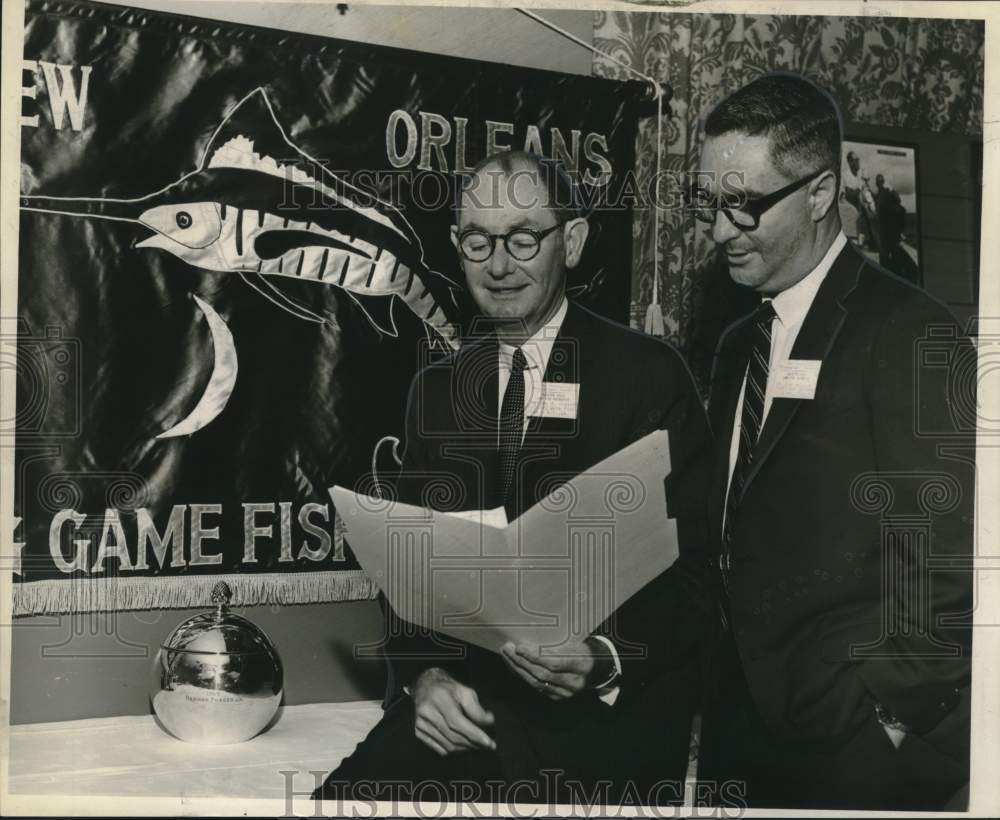 1966 Press Photo Harley Howcott &amp; Dr. Don De Sylva at the Game Fish Conference
