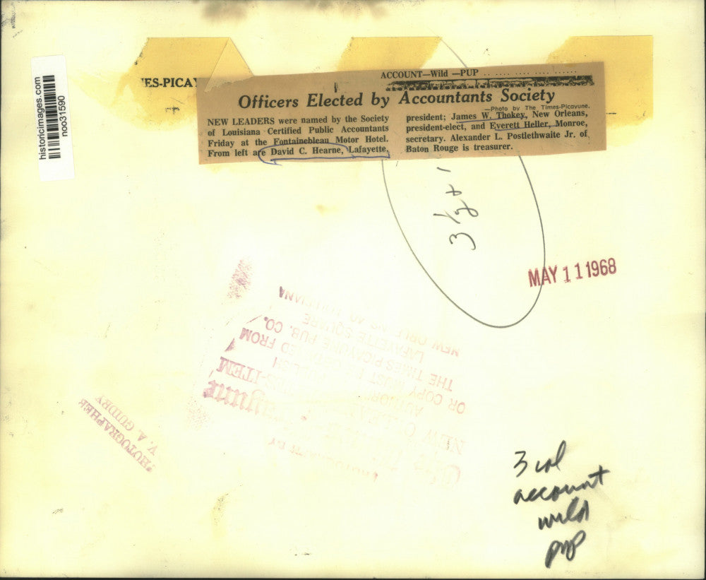 1968 Press Photo Society of Louisiana Certified Public Accountants new leaders