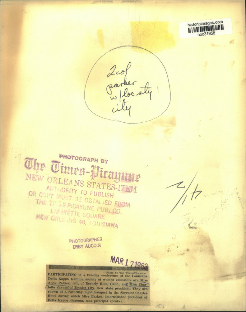 1963 Press Photo Miss Alida Parker and Miss Charlotte Jaynes, Delta Kappa Gamma