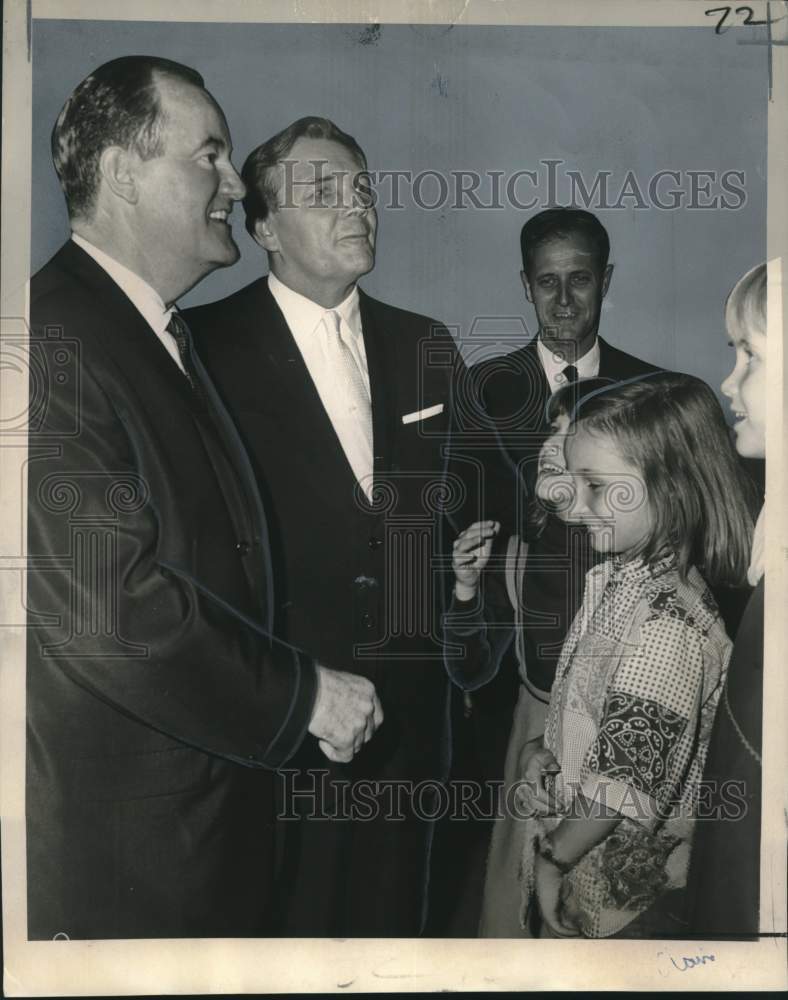 1965 Press Photo Isidore Newman students Meet Louisiana Governor, Vice President