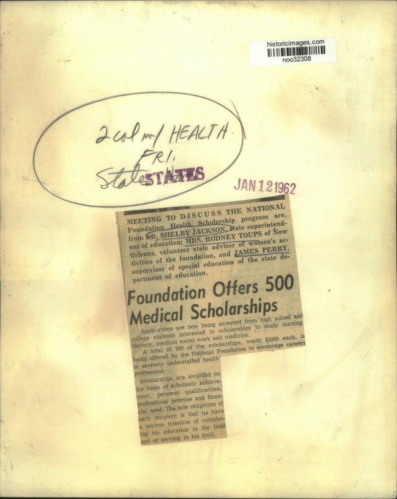 1962 Press Photo Members of National Foundation Health Scholarship program