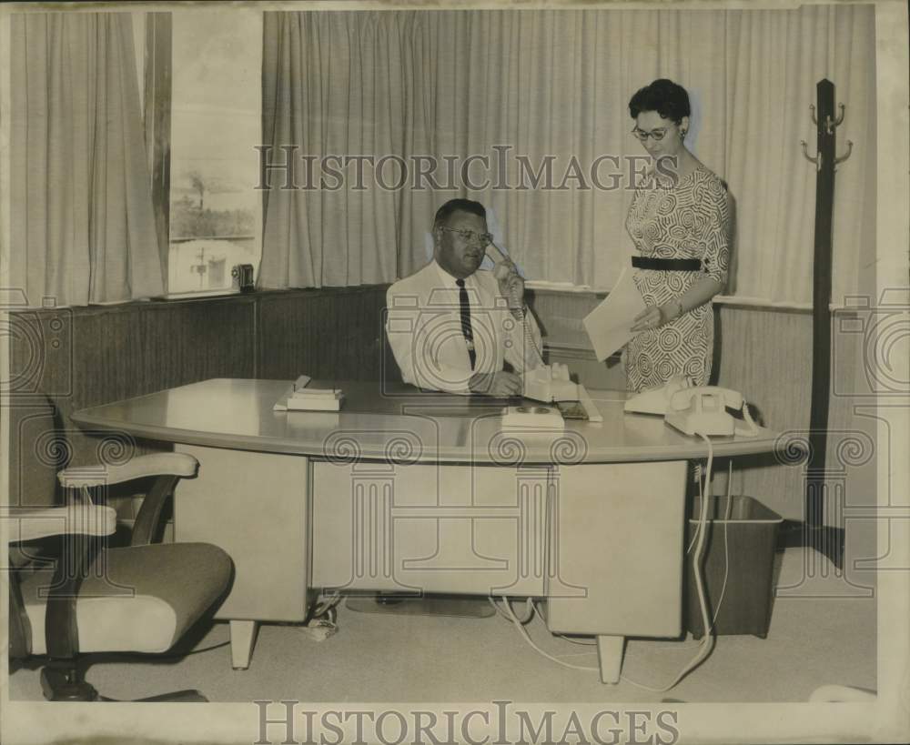 1962 Press Photo Jefferson Parish Council President Cullen Schouest, Secretary