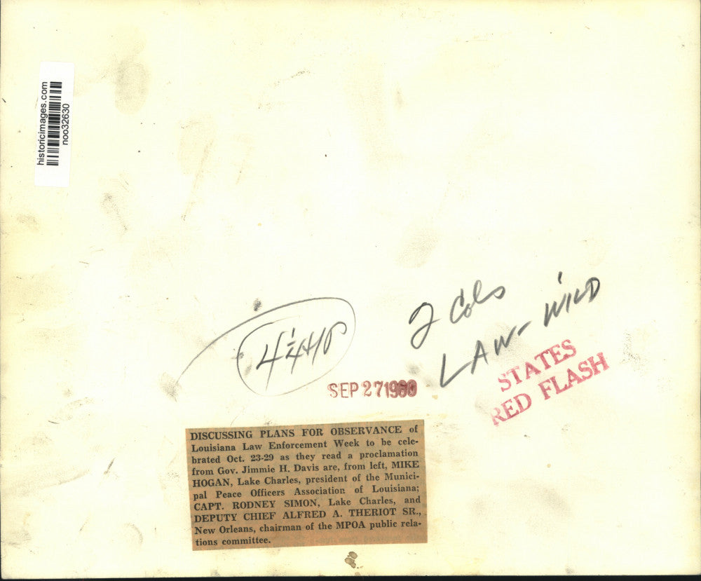 1968 Press Photo Officials Plan Louisiana Law Enforcement Week - noo32630