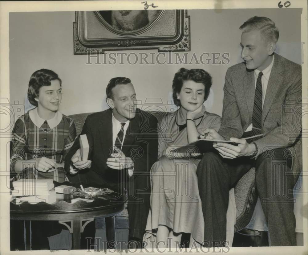 1959 Press Photo Paula Richardson, Thomas Halcombe, Mary Burke, Joseph Walters