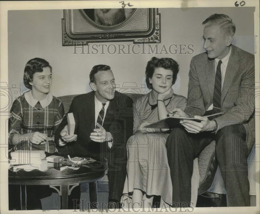 1959 Press Photo Paula Richardson, Thomas Halcombe, Mary Burke, Joseph Walters