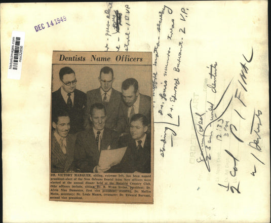 1949 Press Photo Officers of New Orleans Dental Association - noo32856