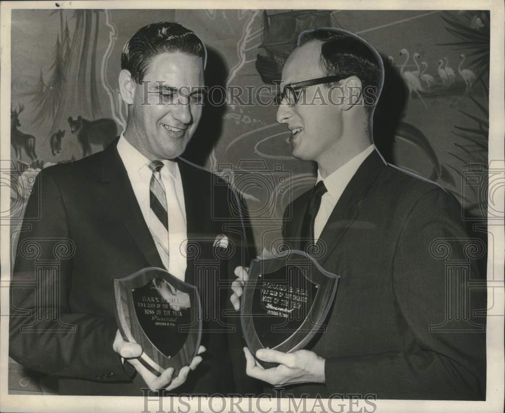 1966 Press Photo Gary Hymel & Ronald B. Rea honored by PBX Club of New Orleans