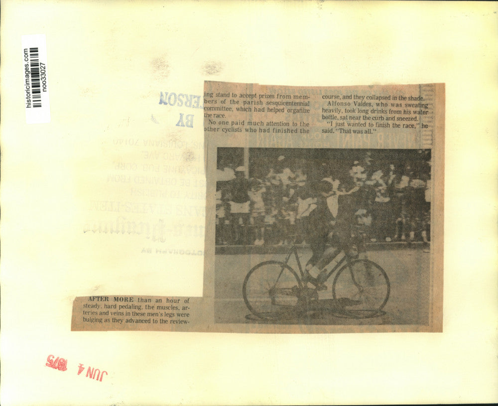1975 Press Photo Alfonso Valdes- parish sesquicentennial committee Bicycle Race