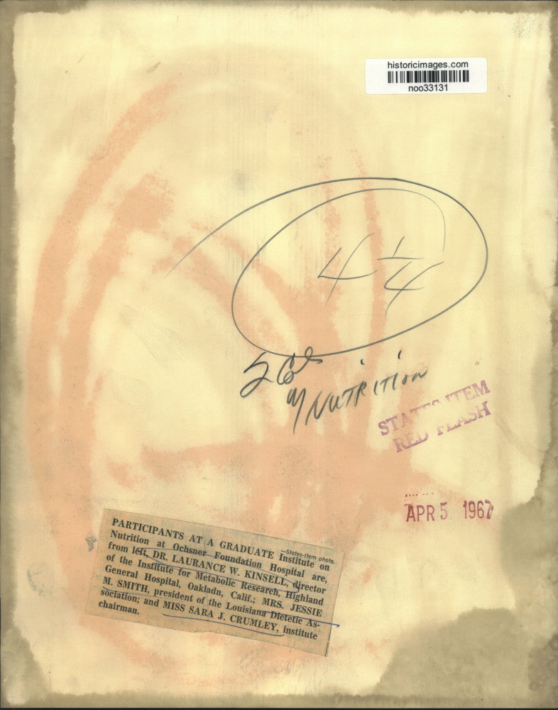 1967 Press Photo Attendees at Graduate Institute About Nutrition - noo33131