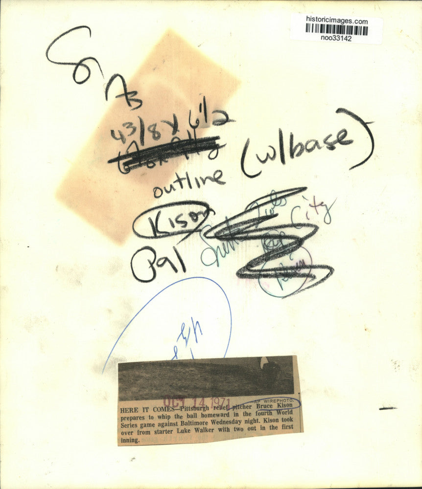 1971 Press Photo Bruce Kison, Pittsburgh relief pitcher - noo33142