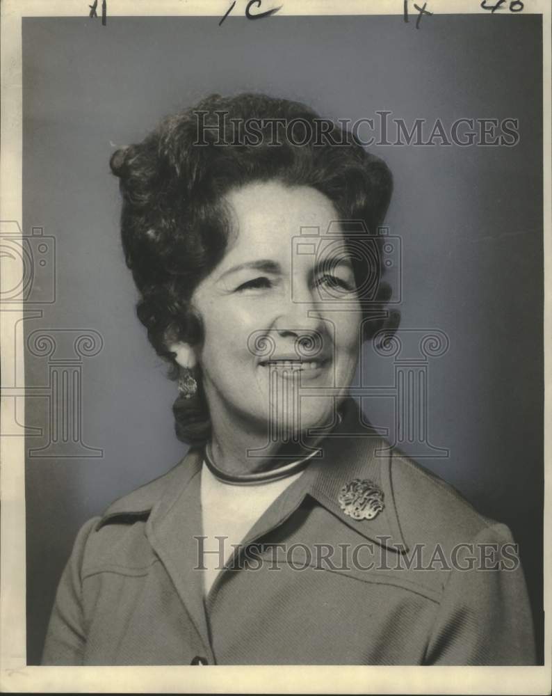 1972 Press Photo Mrs. T. Milton Hynes, President- New Orleans Ladies of Charity