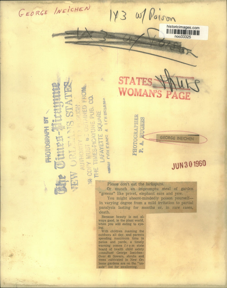 1960 Press Photo Louisiana State Health Officer George Ineichen - noo33325