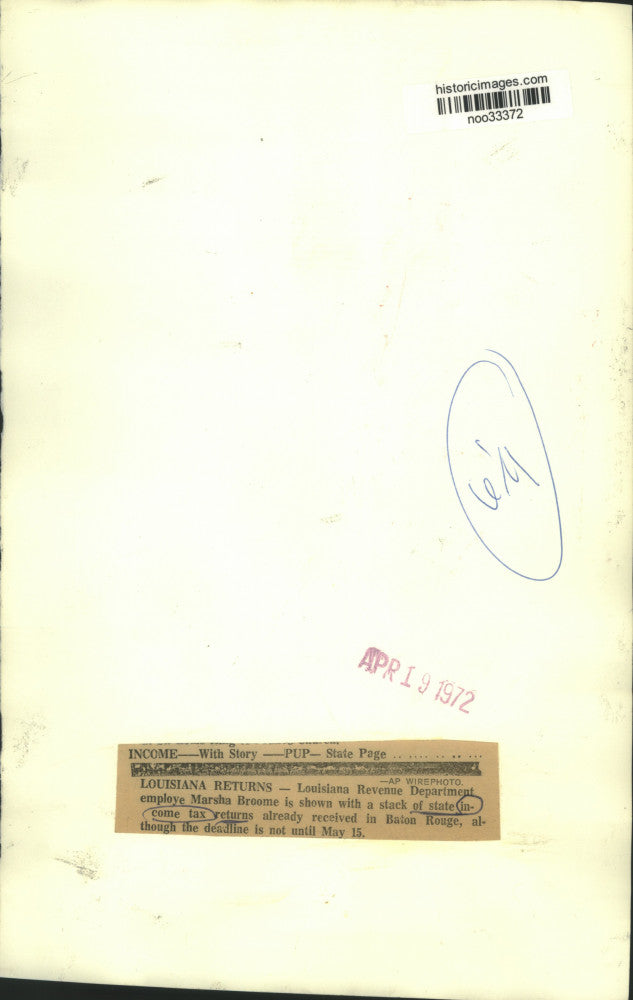 1972 Press Photo Louisiana Revenue Department employee Marsha Broome