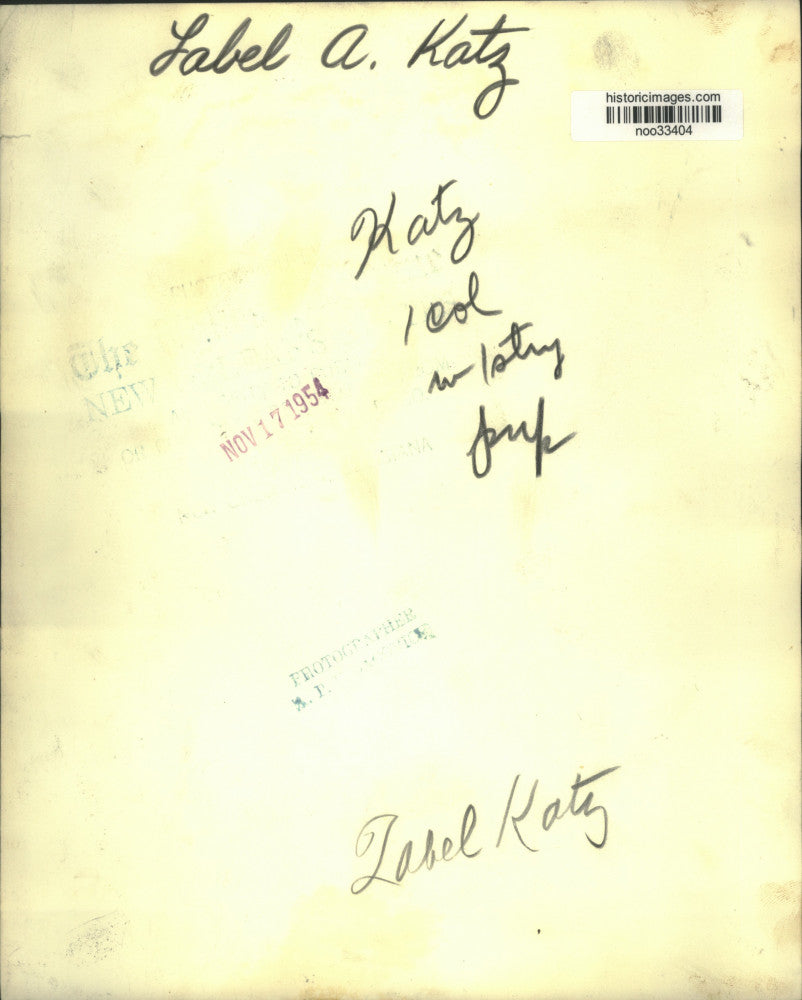 1954 Press Photo Label A. Katz - noo33404