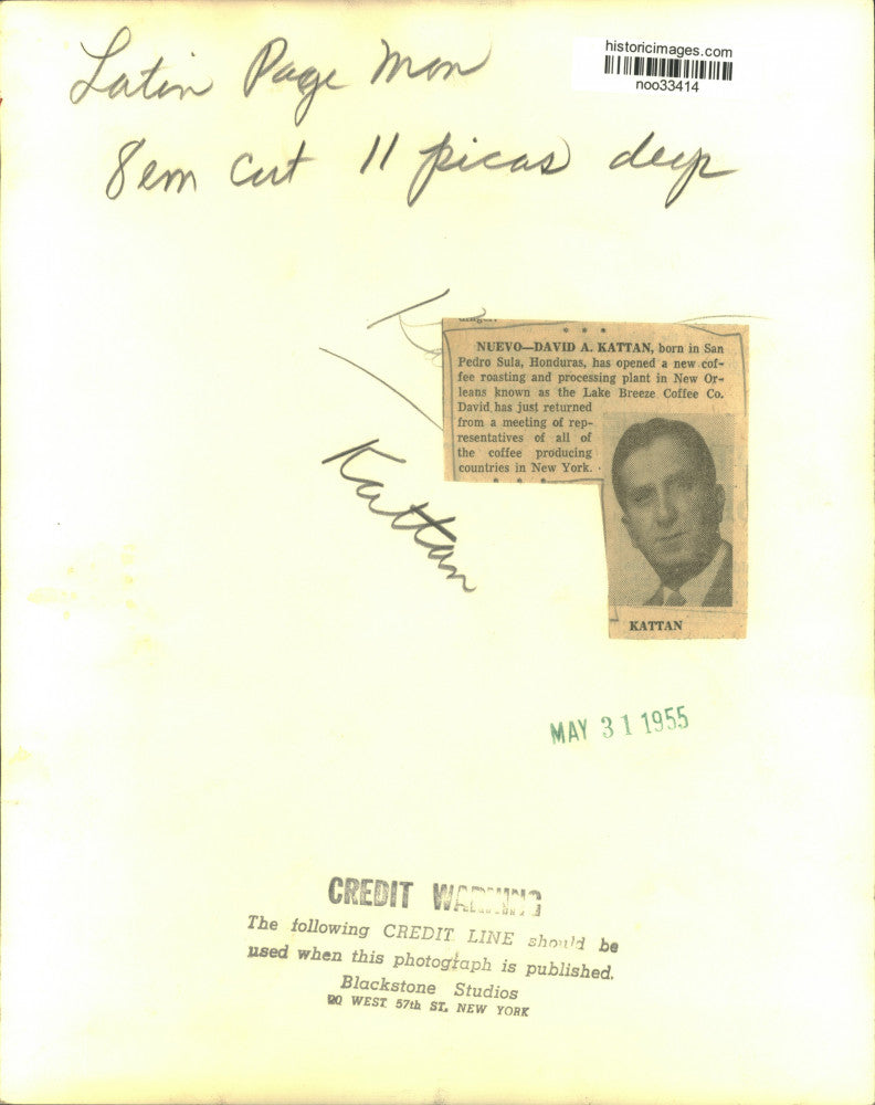 1955 Press Photo David A. Kattan opens Lake Breeze Coffee Co. in New Orleans