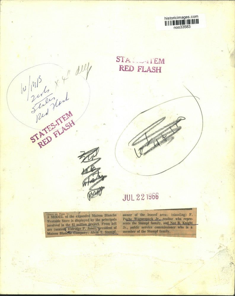 1966 Press Photo Principals of the $3 million Maison Blanche Westside Store