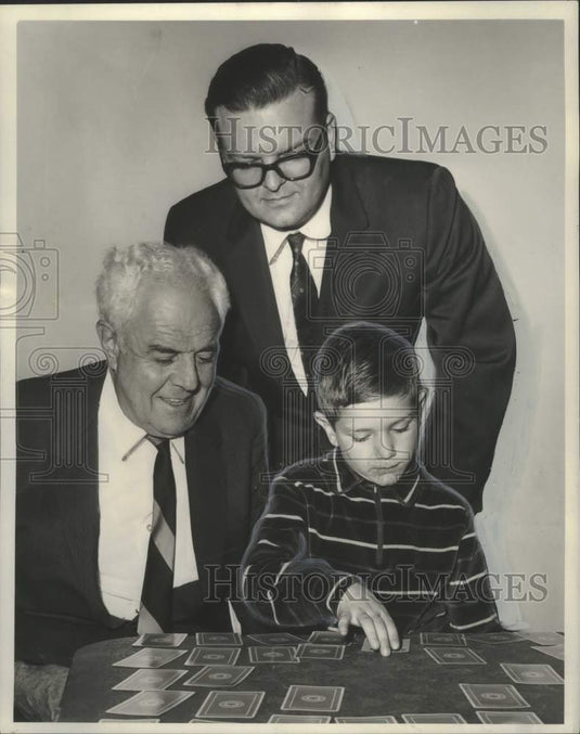 1967 Press Photo Bridge Expert Oswald Jacoby with Son Jim and Grandson Jim Jr.