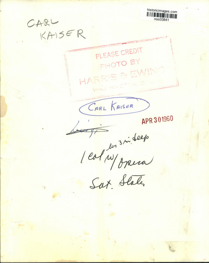 Load image into Gallery viewer, 1960 Press Photo Carl Kaiser - noo33841
