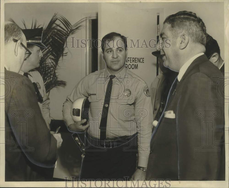 Load image into Gallery viewer, 1966 Press Photo Patrolman Charles Imbornone, Fraternal Order of Police
