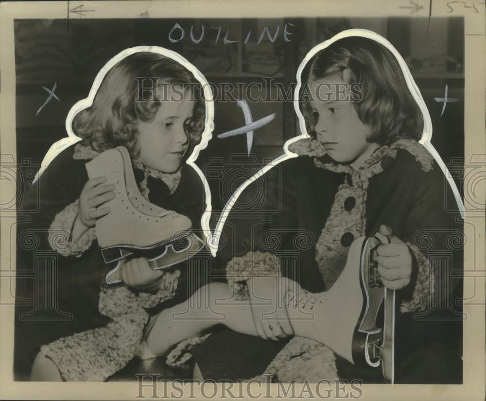 1953 Press Photo Pam and Pat O&#39;Neil, March of Dimes Poster Children - noo33962