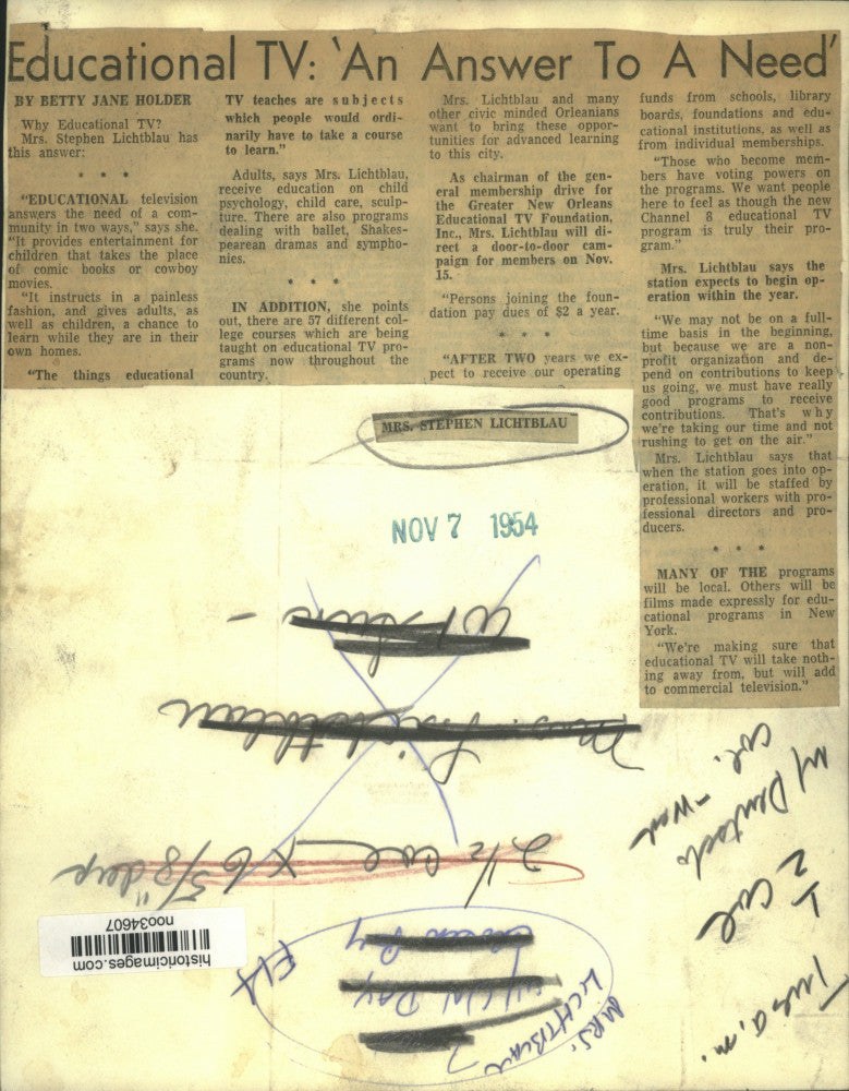 1954 Press Photo Mrs. Stephen Lichtblau - noo34607