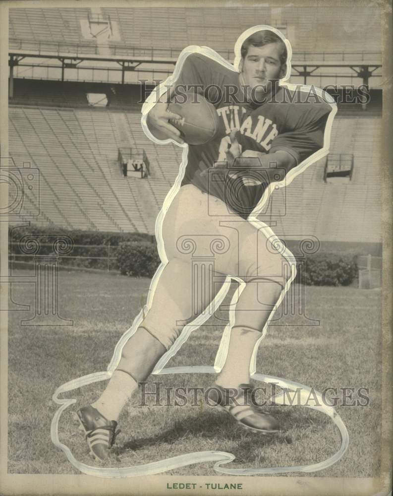 1971 Press Photo Art Ledet, Tulane University football player - noo35086- Historic Images