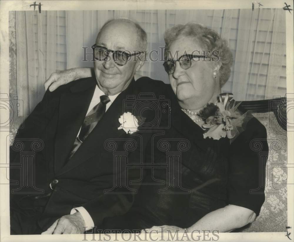 1960 Press Photo Mr &amp; Mrs Hector LeBlanc at 50th anniversary in New Orleans- Historic Images