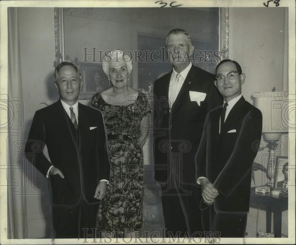 1963 Press Photo Japanese Ambassador &amp; other dignitaries visit New Orleans