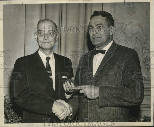 1964 Press Photo T. Edward Ernst & Allen Jensen- Engineers Club of New Orleans