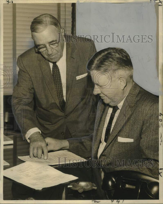 1959 Press Photo John C. Jackson & J.B. Wadsworth, Western Union - noo37367