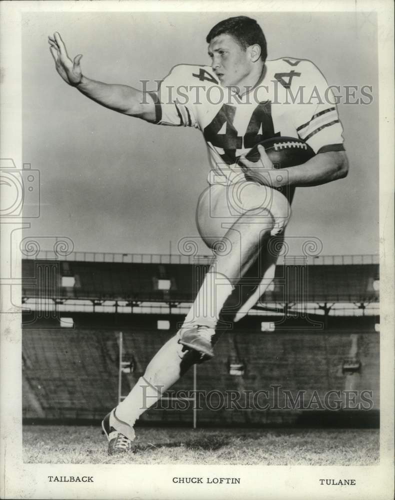 1967 Press Photo Chuck Loftin, Tailback for Tulane University Football- Historic Images