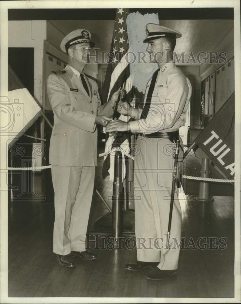 Load image into Gallery viewer, 1967 Press Photo Midshipman Captain David Charles Long, battalion commander
