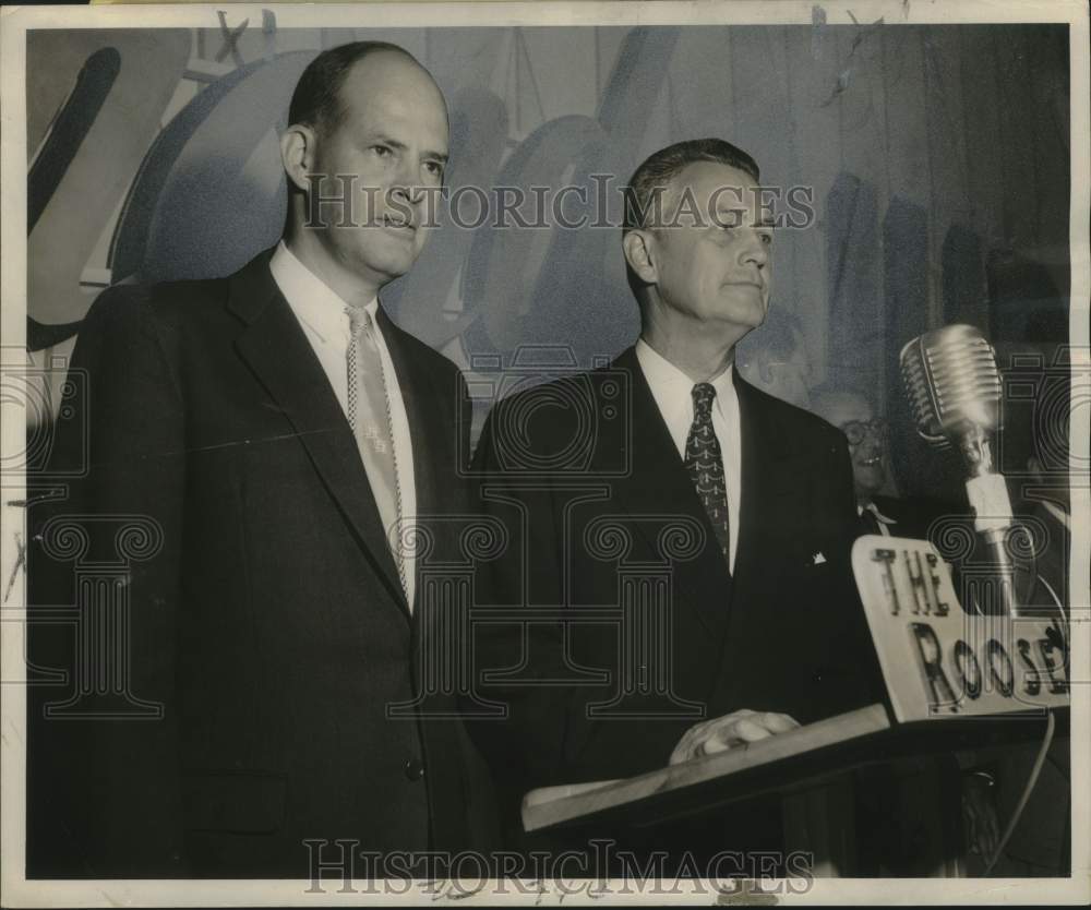 1954 Press Photo George Dinwiddle, James Jewell at Light&#39;s Diamond Jubilee Event- Historic Images