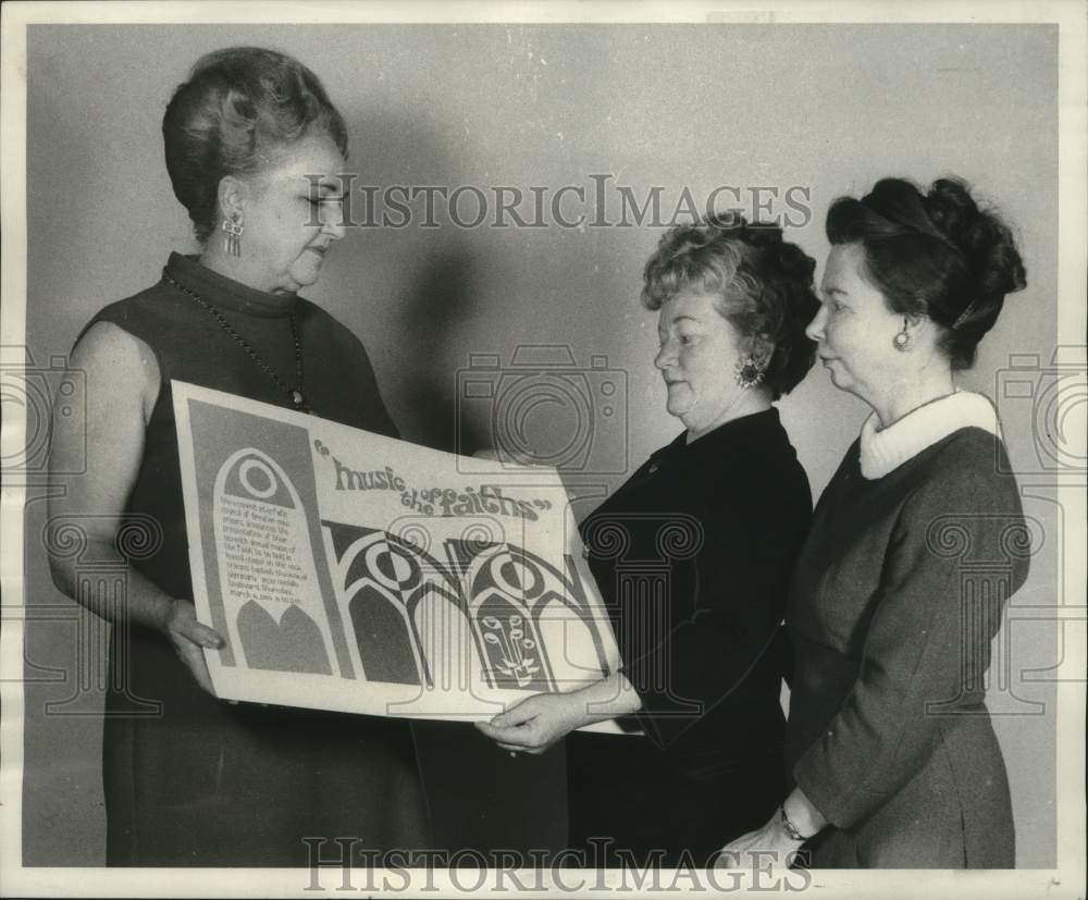 1969 Press Photo Official graphic art poster of Women&#39;s Interfaith Council- Historic Images